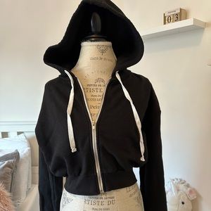 Cropped Black Zip-up Jacket